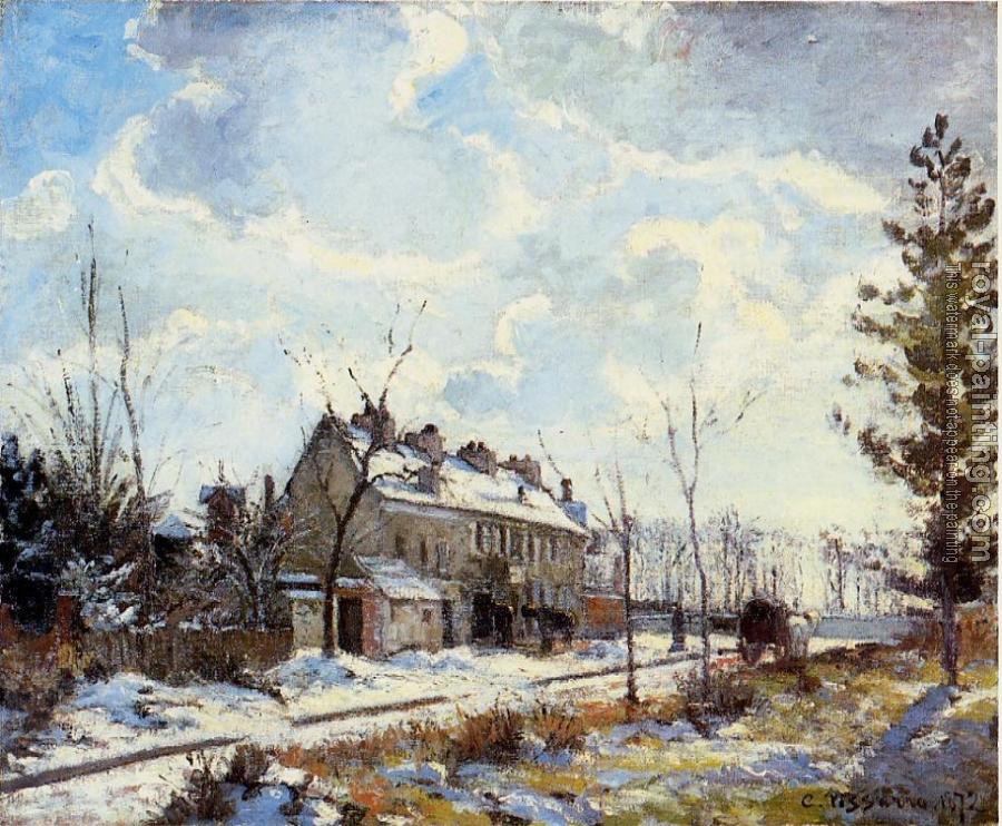 Camille Pissarro : Louveciennes Road, Snow Effect